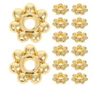 Parliky Perles Intercalaires Flocon en Acier Inoxydable Doré 100 Pcs