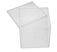 Parliky Petite Boîte de Rangement en Plastique Transparente Carrée pour Mariage et Shower, Mini Organisateur Espace Optimisé Design Élégant et Capacité 500 Ml