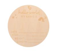 Parliky Plaque Ronde en Bois 14,7 Cm pour Annonce de Naissance Bébé, Accessoire Photo -né, Signe D'étape Importante Personnalisé, Décoration Maternité et Chambre Bébé