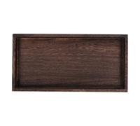Parliky Plateau Décoratif en Bois à Piédestal Rectangulaire Marron | Design Rustique Minimaliste Quatre Pieds Solides, Surface Lisse et Texture Rustique, pour Organisateurs