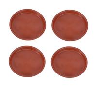 Parliky Plateau pour Pots De Fleurs en Plastique Rouge, Support pour Jardinière Intérieur Et Balcon, Diamètre 160 Mm, Lot de 10 Pièces, Antidérapant Et Résistant à La Chaleur, Protection De Surface
