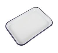 Parliky Plateau Rectangulaire Émail 24x35x2,5 Cm Robuste Fond Plat, Plat à Four Multifonction, Compatible Lave-vaisselle, Usage Cuisson, Pâtisserie et Barbecue, Accessoire la Cuisine Polyvalent