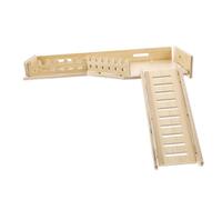 Parliky Plateforme Bois avec Échelle pour Cage de Hamster et Cochon Accessoire Escalade Multifonction pour Petits Rongeurs Plateau Double Usage pour Jeu et Détente