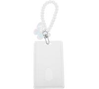 Parliky Porte-badge Vertical Transparent avec Fente Pouce, Protège-carte D'identité Double Face, Pochette Coulissante Cristal avec Porte-clés, Étui Léger pour Cartes de Travail et Badges