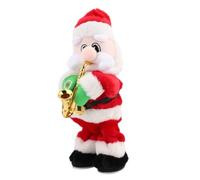 Parliky Poupée Électrique du Père Noël Jouant du Saxophone Figurine Musicale Animée Mouvement de Danse Décoration Festive de Noël sans Pile Ambiance Joyeuse pour Fête de Fin D’Année