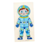 Parliky Puzzle Éducatif Astronautes en Bois 3D pour Garçon et Filles 3-5 Ans, Anti-Stress Pédagogique, Pièces à Emboîter Colorées, Jeu D’éveil et Apprentissage Corporel, Présent Éveil