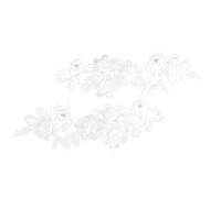 Parliky Rubans de Dentelle à Fleurs Soi-Même 1 Paire Blanche Bordure Perlée Décorative pour Mariage et Costume Accessoire Couture Réutilisable pour Fête et Loisirs Créatifs