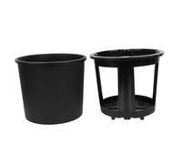 Parliky Seau De Plantation Pommes De Terre Et Gingembre pour Jardin à Domicile, Bac Plastique Noir Rond 29 Cm Diamètre Haut 26,5 Cm Hauteur, Bac Double Couche Résistant Usage Extérieur