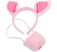 Parliky Serrage-tête Cochon Nez Décoratif 2 Pièces, Accessoires Costume D'animaux pour Cosplay et Fête, Bandeau Animal Rose Souple pour Jeu de Rôle et Soirées à Thème