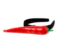 Parliky Serrage-Tête de Fête en Peluche Forme Piment Rouge Bandeau Décoratif Amusant pour Cosplay et Photos Accessoire Léger et Confortable pour Halloween Noël Anniversaire