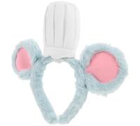 Parliky Serrage-Tête Oreilles de Souris Grises Toque de Chef Blanche, Accessoire Polyvalent pour Cosplay et Fêtes Costumées Adultes