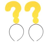 Parliky Serrage-têtes Amusants Lot de 2 Forme Point D'interrogation en Tissu Jaune Accessoire Léger et Confortable pour Festivals et Séances Photo