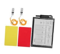 Parliky Set Arbitre Football Cartons Rouge et Jaune Compacts Sifflets Métalliques Doubles Carnet Notes avec Stylo Kit Portable Durable pour Match Sportif