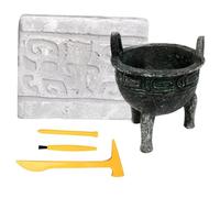 Parliky Set de Fouille Archéologique Bronze avec Outils Éducatifs pour Garçon Fille Garçons Filles Kit Découverte Archéologie et Paléontologie Cadeau Pédagogique Creuser et Explorer