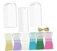 Parliky Set de Marque Pages Rectangulaires Acrylique Transparent avec Percé et pour Amateurs de Lecture et Enseignants