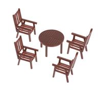 Parliky Set de Mobilier Miniature pour Maison de Poupée Table Ronde et Chaise Miniatures Réalistes Décoration Intérieur pour Scène Sociale et Maquette Architecturale