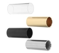 Parliky Slide de Guitare Électrique et Basse en Métal, Pack de 4 Pièces, Longueur 60 Mm, Son Optimisé et Compatibilité pour Blues et Accessoires Musicaux