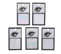 Parliky Stickers Autocollants Boucles d'Oreilles et Visage 5 Feuilles Strass Adhésifs Multicolores Formes Variées Perles 23-4 MM pour Maquillage Festival et Déguisement