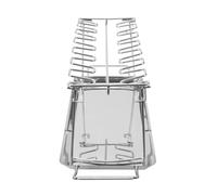 Parliky Support Barbecue INOX avec Plateau Rôtissoire Acier Inoxydable pour Extérieur Outil de Rôtissage Pratique pour Grillades et Brochettes