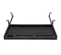 Parliky Support de Clavier sous Bureau Coulissant Noir avec Tiroir K1 Plateau Perforé Robuste en Métal Rangement Clavier Ergonomique pour Bureau et Espace de Travail Organisation et