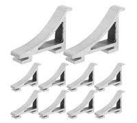Parliky Support d'étagère de glacière en Aluminium argenté, 10 Clips avec Design Queue d'aronde incurvée, adaptés pour congélateur, Placard de Cuisine et Armoire à Boissons