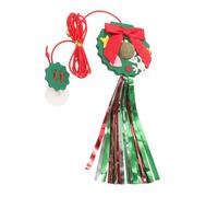 Parliky Suspendu Chat Interactif Noël avec Corde Élastique et Plumes Stimulant Compact pour Jeune Chat Jeu Portable pour Exercice et Amusement