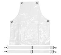 Parliky Tablier Transparent Design Unisexe Blanc en Tpu Sangle Réglable pour Coiffeur Résistant à L'huile pour Salon de Coiffure Cuisine Professionnelle