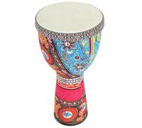 Parliky Tambour Africain à Main pour Débutant 8,5 Pouces Léger en Pvc Peau de Mouton Rouge et Bandoulière, Instrument de Percussion Garçon et Filles, Éducatif Percussion Style Aléatoire