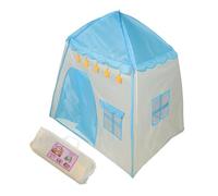 Parliky Tente Château Pliable pour Garçon Fille Cabane de Jeu Intérieure Respirante avec Décoration de Fleurs Tente Prince et Princesse Portable Bleu