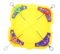 Parliky Toupie Gyroscope Garçon Fille Set de Combat Portable avec Toupies et Lanceurs Jaune Interactif Multijoueur pour Coordination Main-œil et Jeu Compétitif