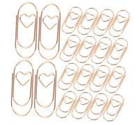 Parliky Trombones de Cœur Miniatures 200 Pièces Métal Finition Rose Doré Clips Créatifs pour Documents Bureau et École Accessoires Légers et Pratiques pour Classement et Mémos