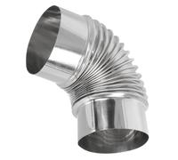 Parliky Tuyau D'ÉChappement Coudé En Acier Inoxydable 110Mm Conduit De CheminéE Flexible Pour PoêLe À Bois Usage IntéRieur Et ExtéRieur Installation Facile