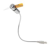 Parliky Ventilateur de Refroidissement USB Mini avec LED, Horloge et Température, Col de Cygne en Aluminium et PVC, Ventilateur Portable pour Ordinateur et Usage Familial