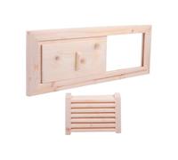 Parliky Volet d'Aération en Bois pour Sauna Grille de Ventilation Carrée Résistante à la Chaleur Ensemble 1 Pièce Bouche d'Aération pour Hammam et Salle de Bain Ventilation Sauna et