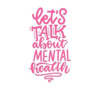 parlons de santé mentale, concept de typographie tendance, lettrage manuscrit, citation dessinée à la main Peintures murales et stickers muraux en vinyle 47.6x85.4cm Culture du tatouage Rose