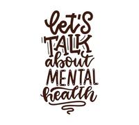 parlons de santé mentale, concept de typographie tendance, lettrage manuscrit, citation dessinée à la main Stickers lettrage 54.4x97.6cm Décoration artistique Café