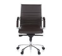 Siège de bureau / Fauteuil de direction PARMA 10, cuir marron, chromé