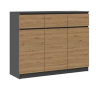 PARME - Commode moderne 3 tiroirs 3 portes - Dimensions 97x120x40 - Meuble de rangement - Buffet