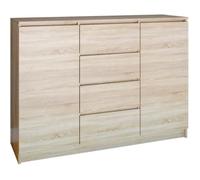 PARME - Commode style moderne chambre/salon/bureau - 120x40x97 - 2 portes+ 4 triroirs - Meuble de rangement moderne