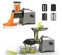Parmedu Extracteur de Jus & Râpe à Légumes: Extracteur à Froid pour Fruits et Légumes, Coupe-salade Électrique avec Fonction Inverse, Moteur Silencieux 250W, Facile à Nettoyer, Extracteur de Céleri