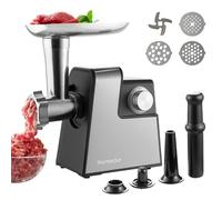 Parmedu Hachoir à Viande Électrique pour Usage Domestique: Hachoir à Viande Compact en Acier Inox avec 3 Plaques, Lame - Farcisseur, Machine à Kibbeh, Machine à Viande Machine à Boulettes de Viande