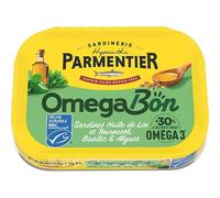 PARMENTIER Omega Bon Sardines à l'huile de lin et tournesol, basilic et algue MSC 135 g