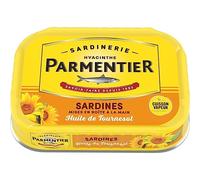 PARMENTIER - Parmentier Sardines à l'Huile de Tournesol, Conserves Saveur Naturelle 135g - Lot De 4