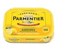 PARMENTIER - Sardines à l'Huile de Tournesol et Citron - 135g - Délicieuse conserve de poisson - Le Lot De 4