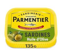 PARMENTIER - Sardines à lhuile dolive - Saveur douce et délicieuse - Format pratique 135g - Lot De 4