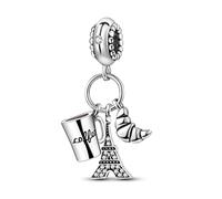 Parmuz Breloque en argent sterling 925 pour bracelet, collier, pendentif, amour, maman, voyage océan, papillon, fête, anniversaire, perles, pendentifs, bijoux à faire soi-même pour femmes