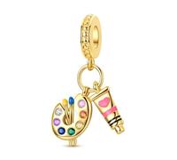 Parmuz Breloque en argent sterling 925 pour bracelets et colliers - Croix dorée - Papillon - Étoile - Lune - Chat mignon - Chien - Mauvais œil - Bracelet porte-bonheur - Esthétique - Pour femme