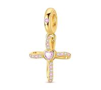 Parmuz Breloque en argent sterling 925 pour bracelets et colliers - Croix dorée - Papillon - Étoile - Lune - Chat mignon - Chien - Mauvais œil - Bracelet porte-bonheur - Esthétique - Pour femme