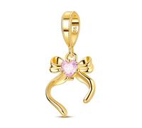 Parmuz Breloque en argent sterling 925 pour bracelets et colliers - Croix dorée - Papillon - Étoile - Lune - Chat mignon - Chien - Mauvais œil - Bracelet porte-bonheur - Esthétique - Pour femme