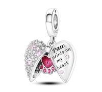 Parmuz Breloque en argent sterling 925 pour bracelets, pendentif chien, mauvais œil, voyage, amour, maman, pour bracelets européens, colliers, perles, cadeau pour femme